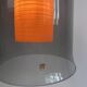 Vintage Philips pendant light, orange & smoked glass – wood, Sweden