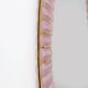 Italian oval mirror in brass and pink blown Murano glass