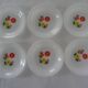 6 plates flowers orange yellow crown arcopal vintage