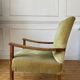 Fauteuil vintage en velours vert