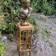 Plant holder or harness in rattan and vintage bamboo