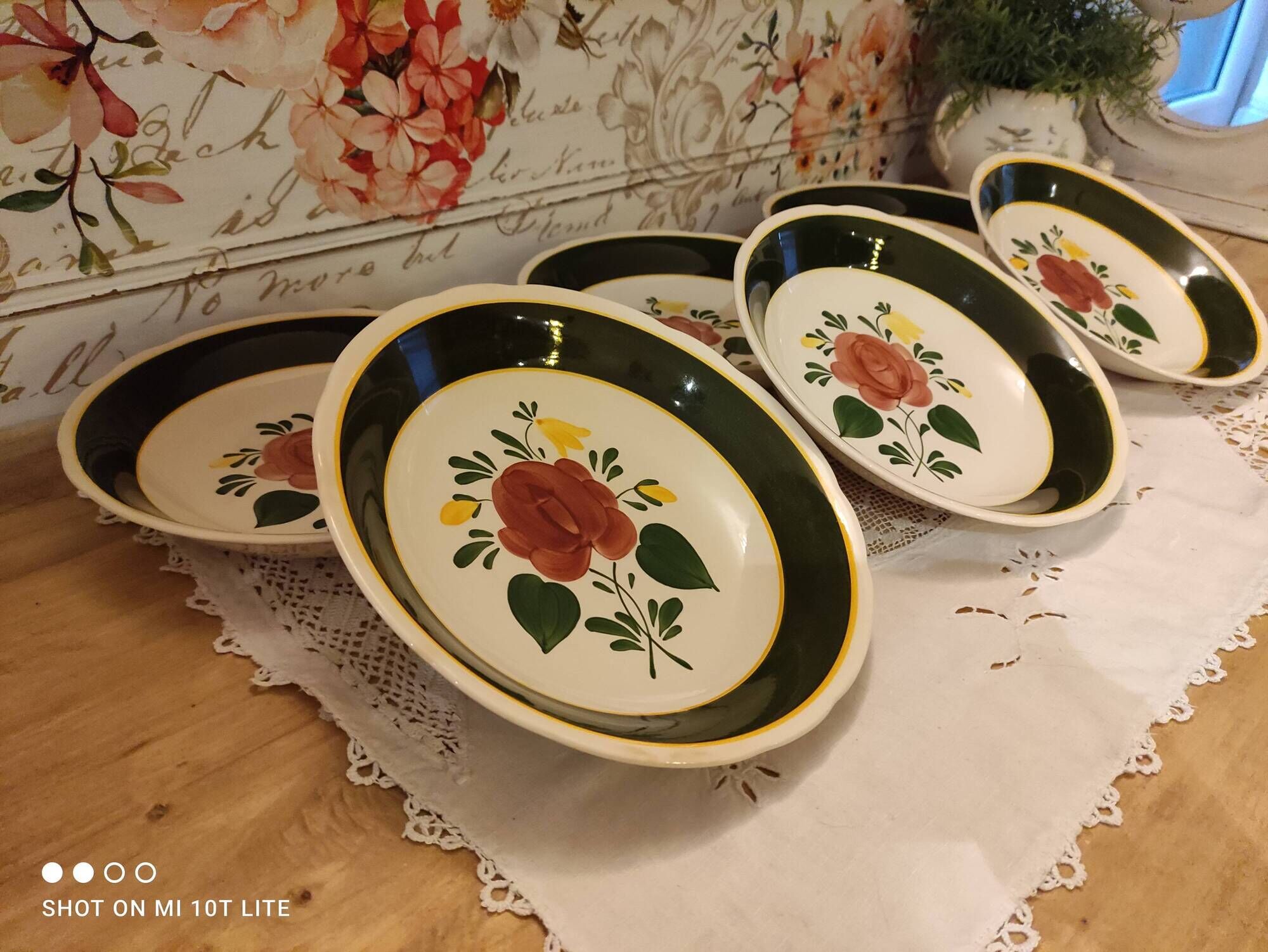 Set of 6 hollow plates Villeroy and Boch model Bauernblume