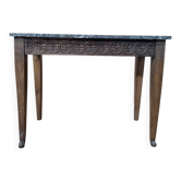 Console d'entrée Style Louis XVI – Chêne Sculpté & Plateau Marbre