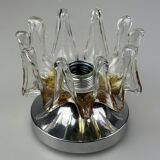 60s 70s wall lamp Wall Sconce made of metal & Murano glass Space Age design