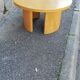 Vintage coffee table round light wood