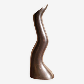 Scandinavian design candle holder by Anna Everlund from the 80s in polished cast aluminum