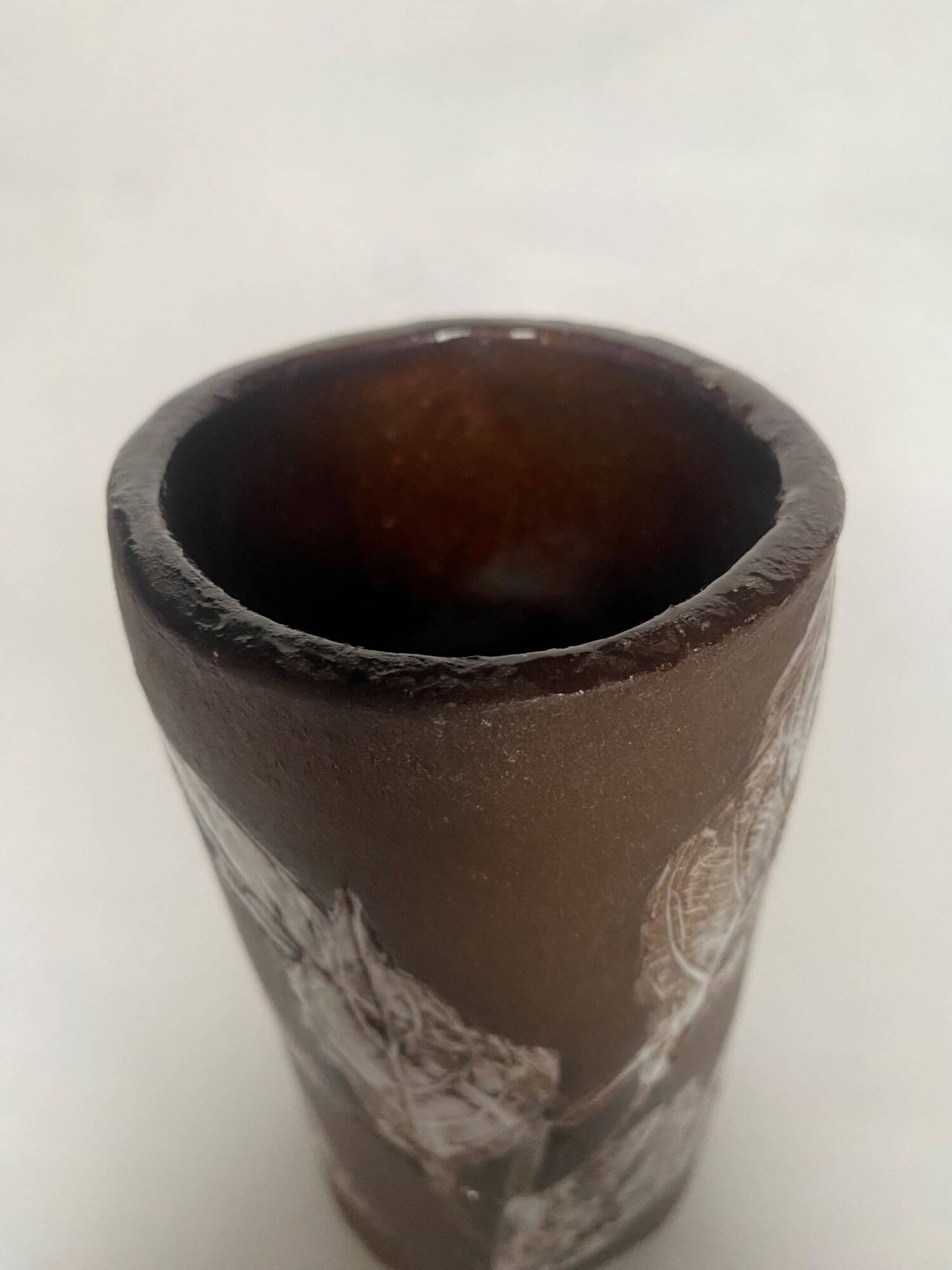 Vintage signed terracotta vase