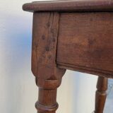 Antique 1900s Solid Oak Rustic Farmhouse Console Side Table