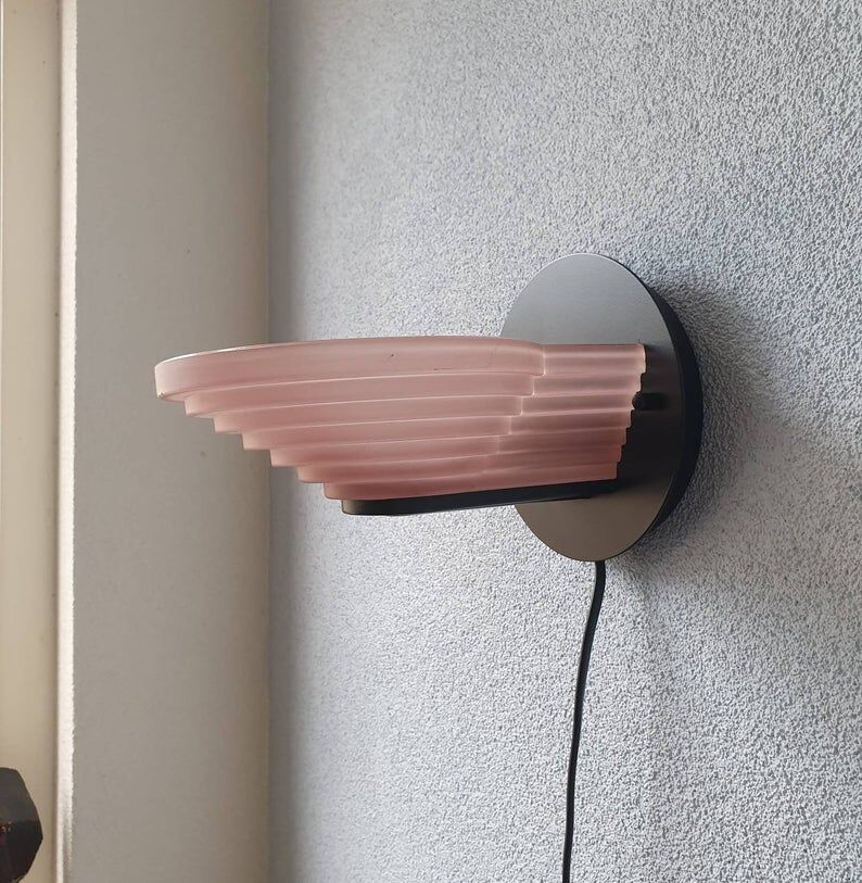 Pink glass applique from the 80s