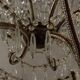 Antique gilded iron chandelier with 6 lights, Italy, early 20th century.