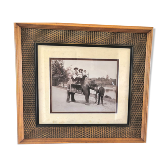 Old photo in worked wooden frame The Bombay Company