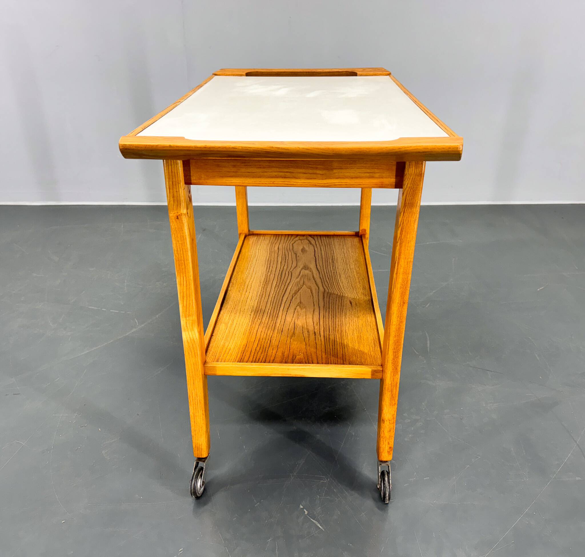 Vintage Wood and Plywood Serving Cart, 1970's
