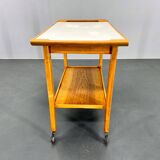 Vintage Wood and Plywood Serving Cart, 1970's