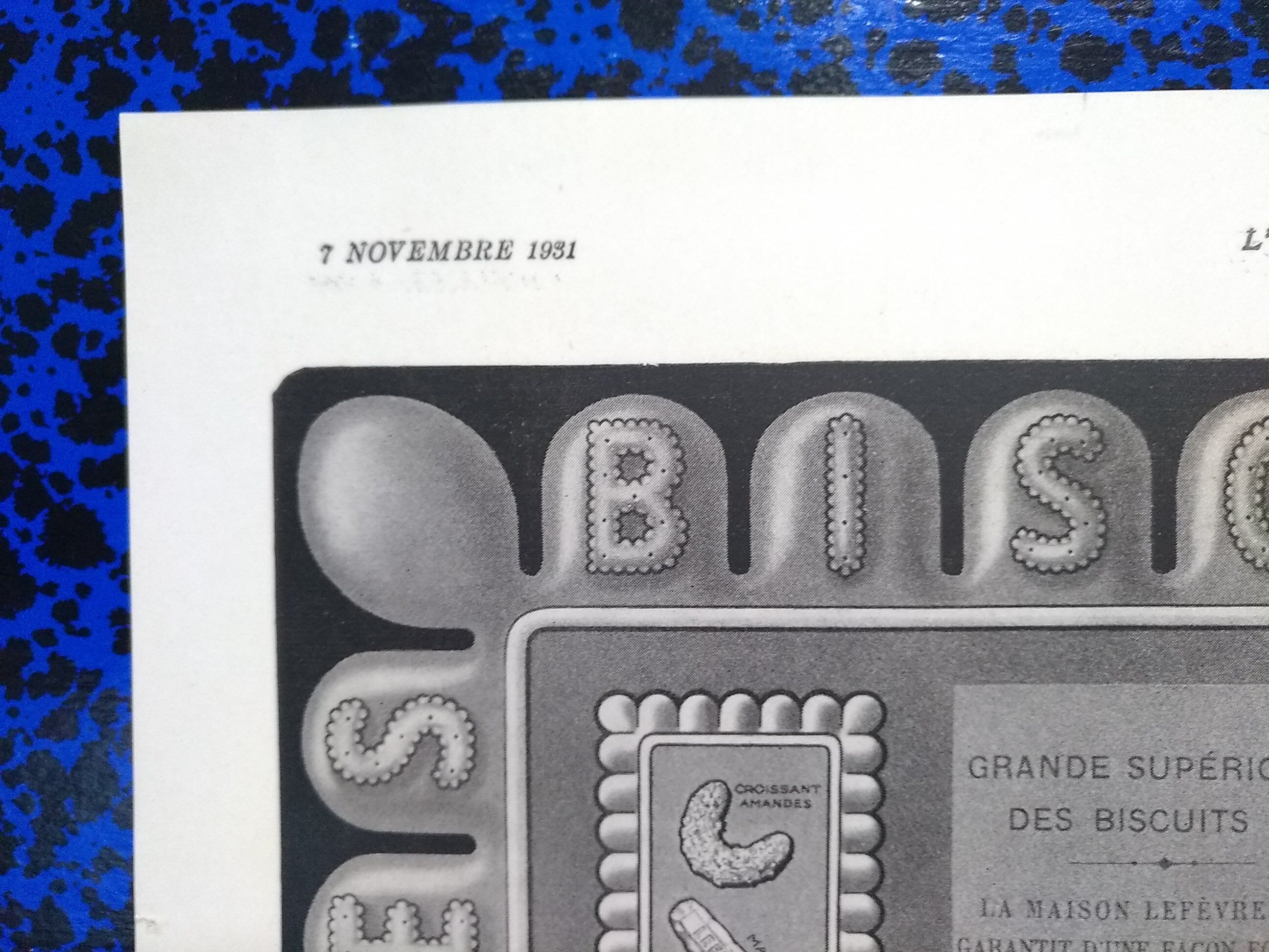 Lu Nantes advertisement with Mat hot lamination from period review 1931