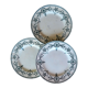 3 iron earth dessert plates model "Malmaison"