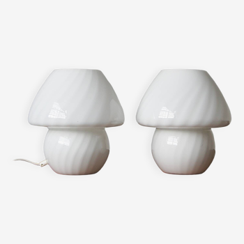 Vintage Italian Mushroom Table Lamp, 1970s set of 2