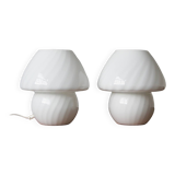 Vintage Italian Mushroom Table Lamp, 1970s set of 2