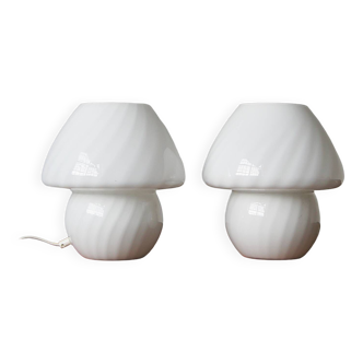 Vintage Italian Mushroom Table Lamp, 1970s set of 2