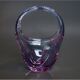 Pink bohemian glass basket, Czechoslovakia, 1960s
