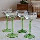 4 mismatched vintage Alsace wine glasses – Green stems