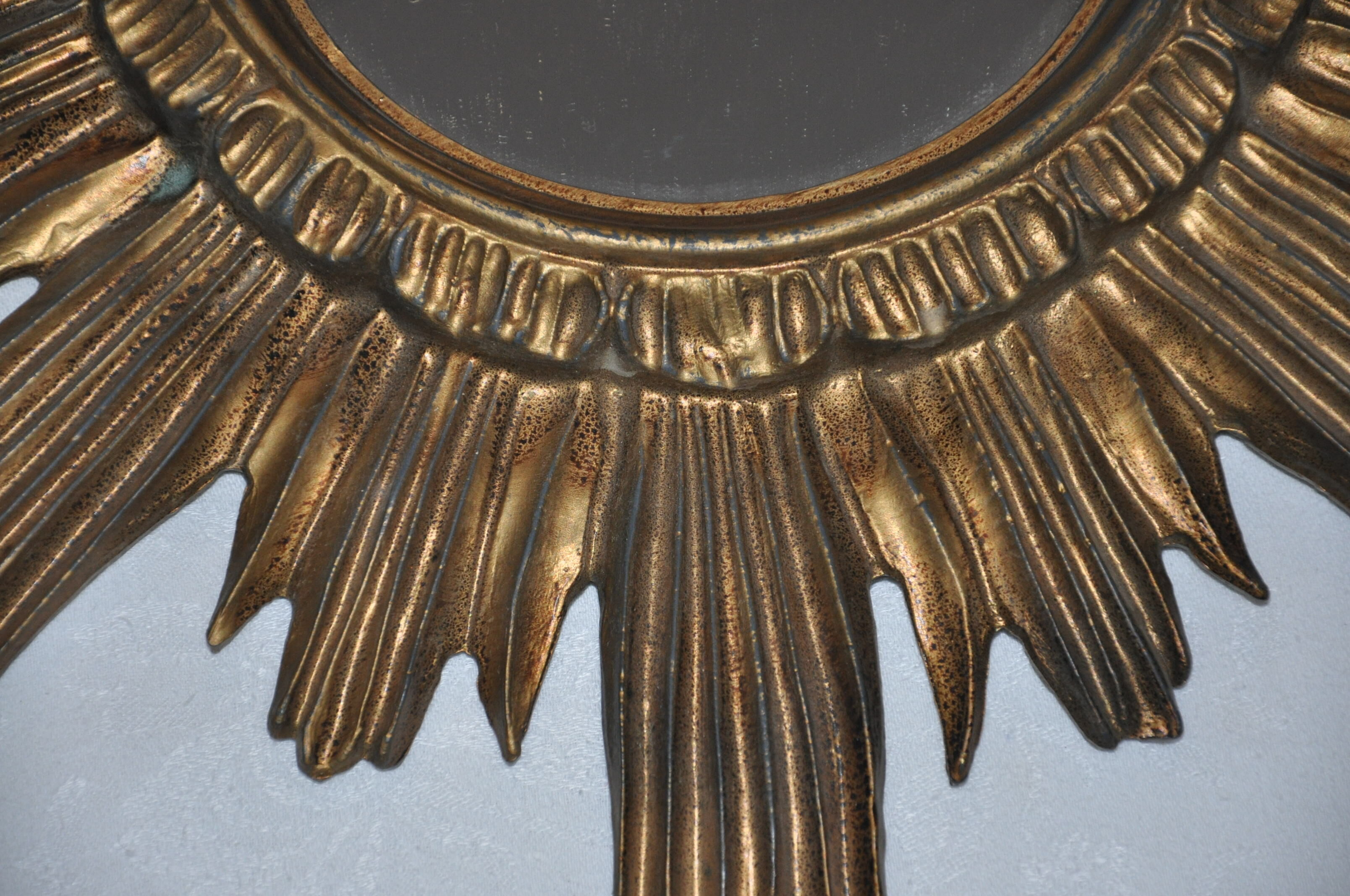 Golden sun mirror made in Italy 70