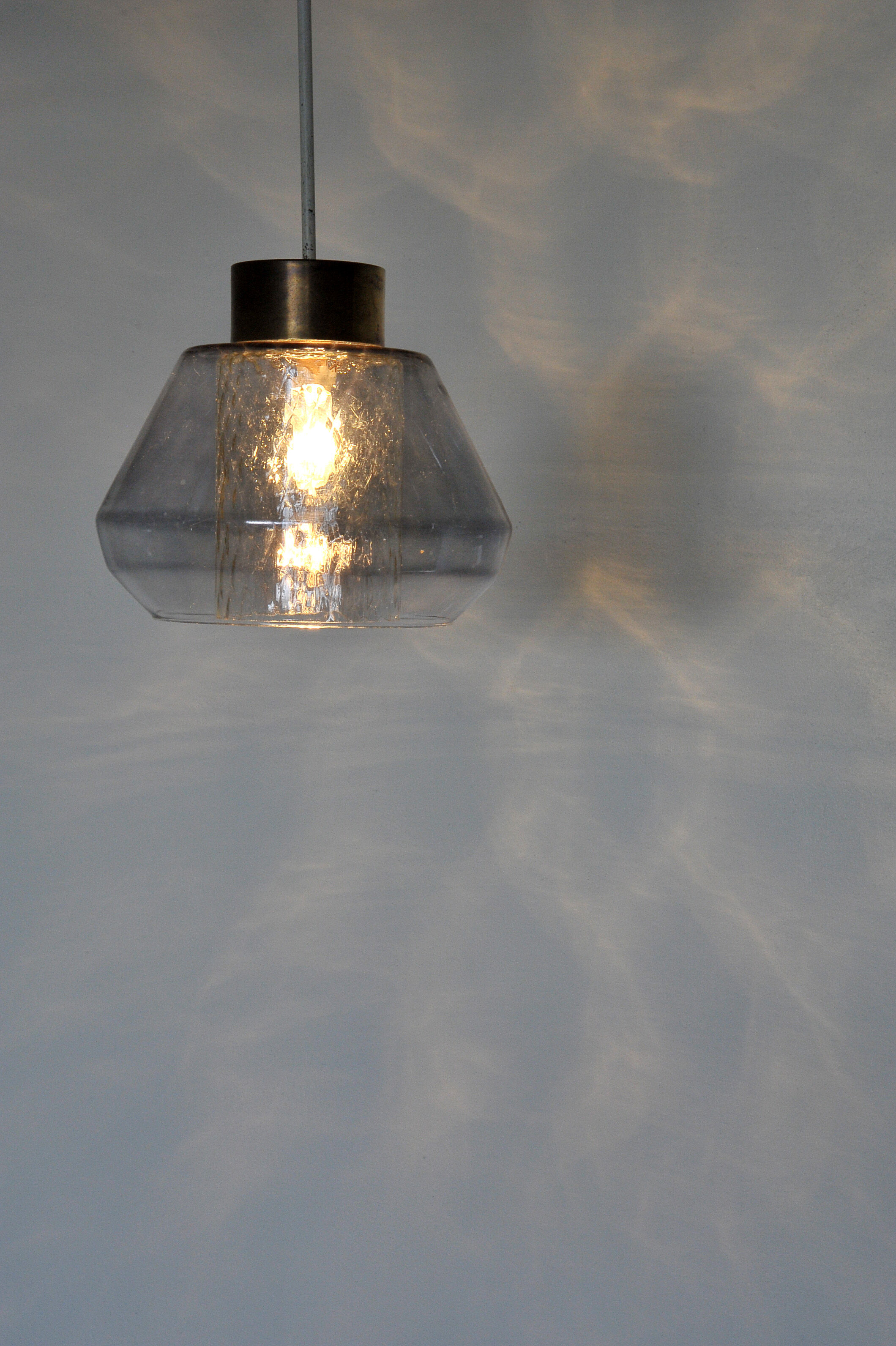 Tinted and brass glass suspension - 1960s