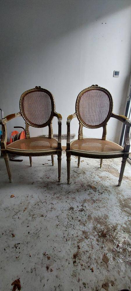 Louis XVI caned armchairs