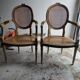 Louis XVI caned armchairs