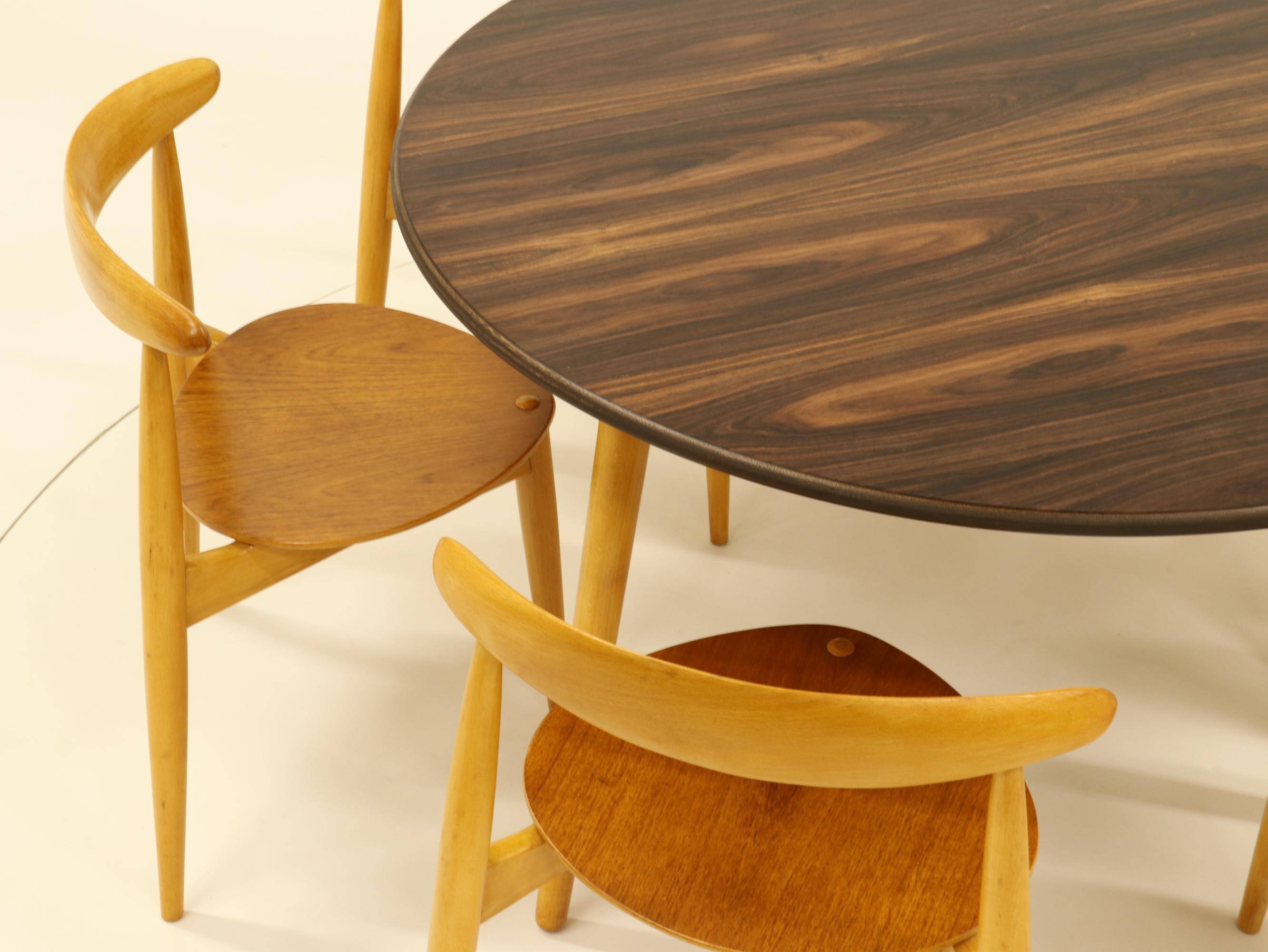 Heart dining set, designed by Hans Wegner for Fitz Hansen,  Denmark 1960s