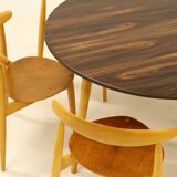 Heart dining set, designed by Hans Wegner for Fitz Hansen,  Denmark 1960s