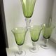 Set of 4 wine glass bubbled glass of Biot green 70s