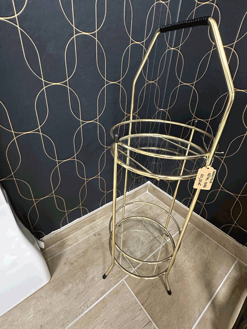 Gold metal side table