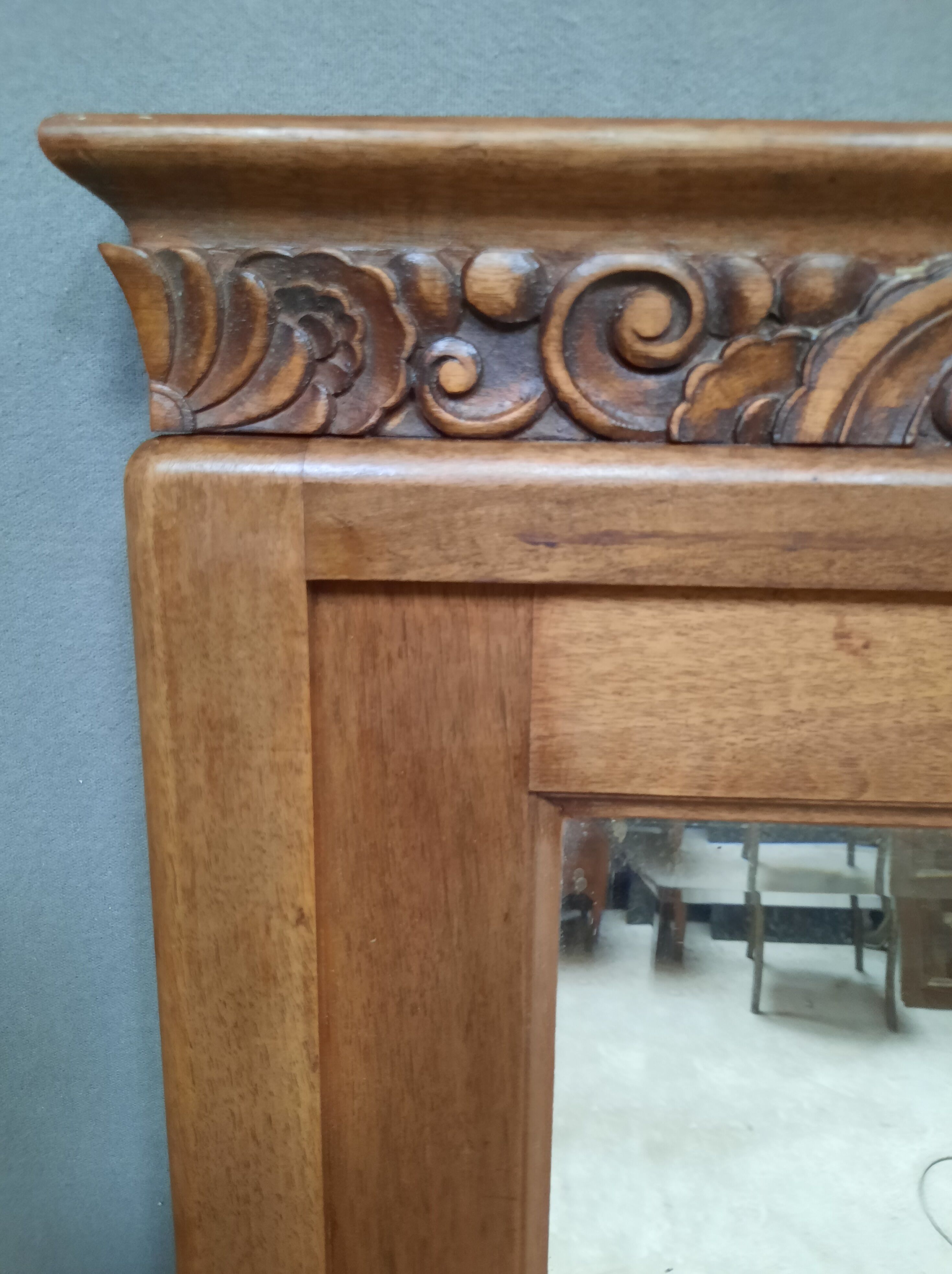 Art Deco mirror wooden surround