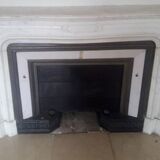 Fireplace XIX ° marble louis XV style with narrowed and floor slabs