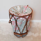 Standing worker in rattan and toile de Jouy style fabric