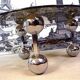 Space Age-style chromed steel round coffee table with glass top, 1960s