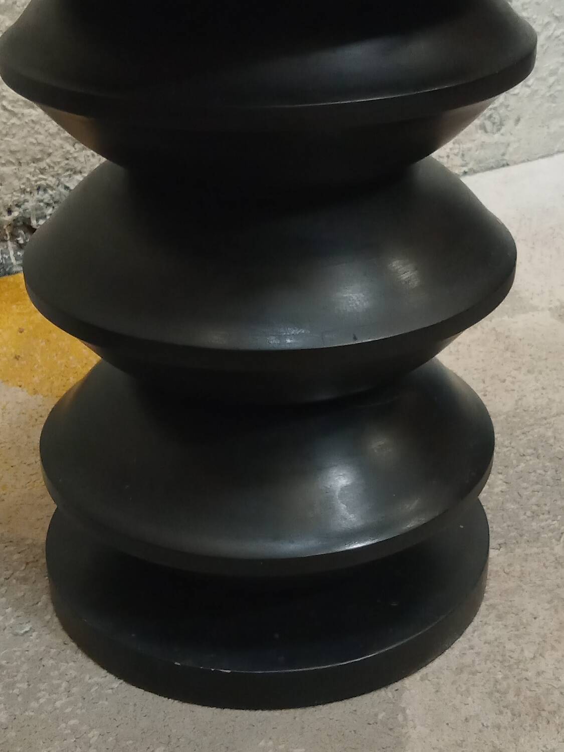 Black solid wood stool