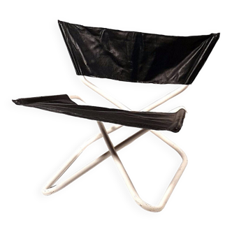 Erik magnussen (born in 1940), engelbrechts publisher - scandinavian leather and tubular metal armchair.