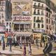 Aquarelle française vintage du Moulin Rouge, à Paris, signée Ch. Vogel, de 1948