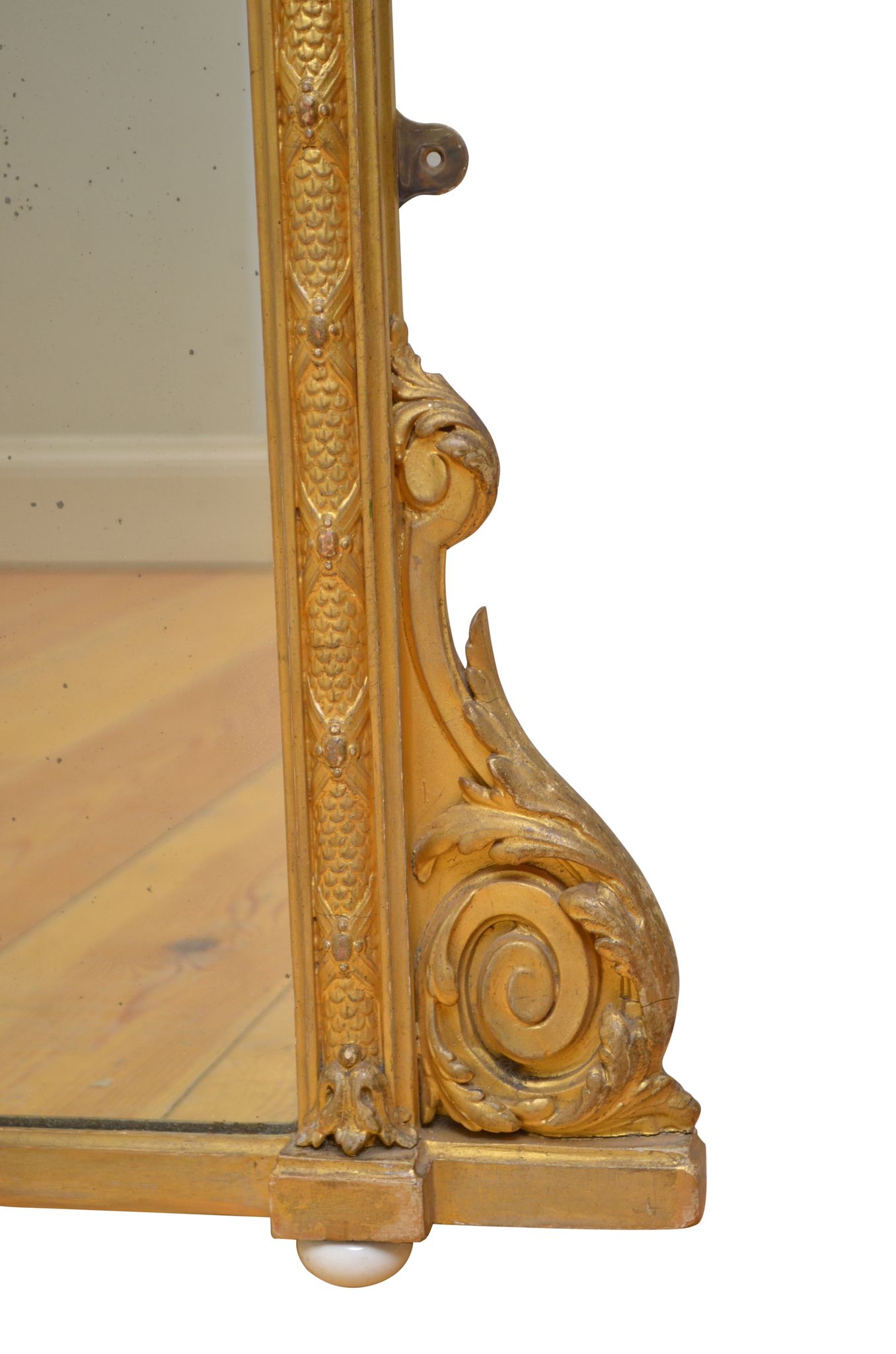 Miroir de cheminée victorien doré