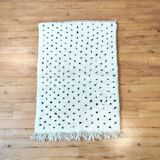 Tapis pois noirs en laine 100x150 cm