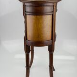 Louis XVI style walnut and marble cabinet