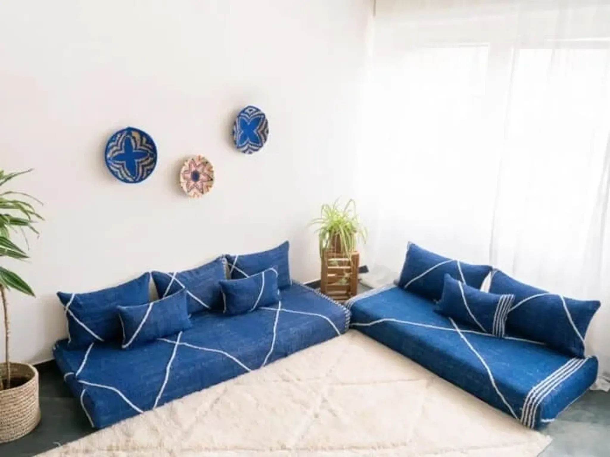 Tapis kilim marocain bleu