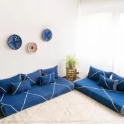 Tapis kilim marocain bleu