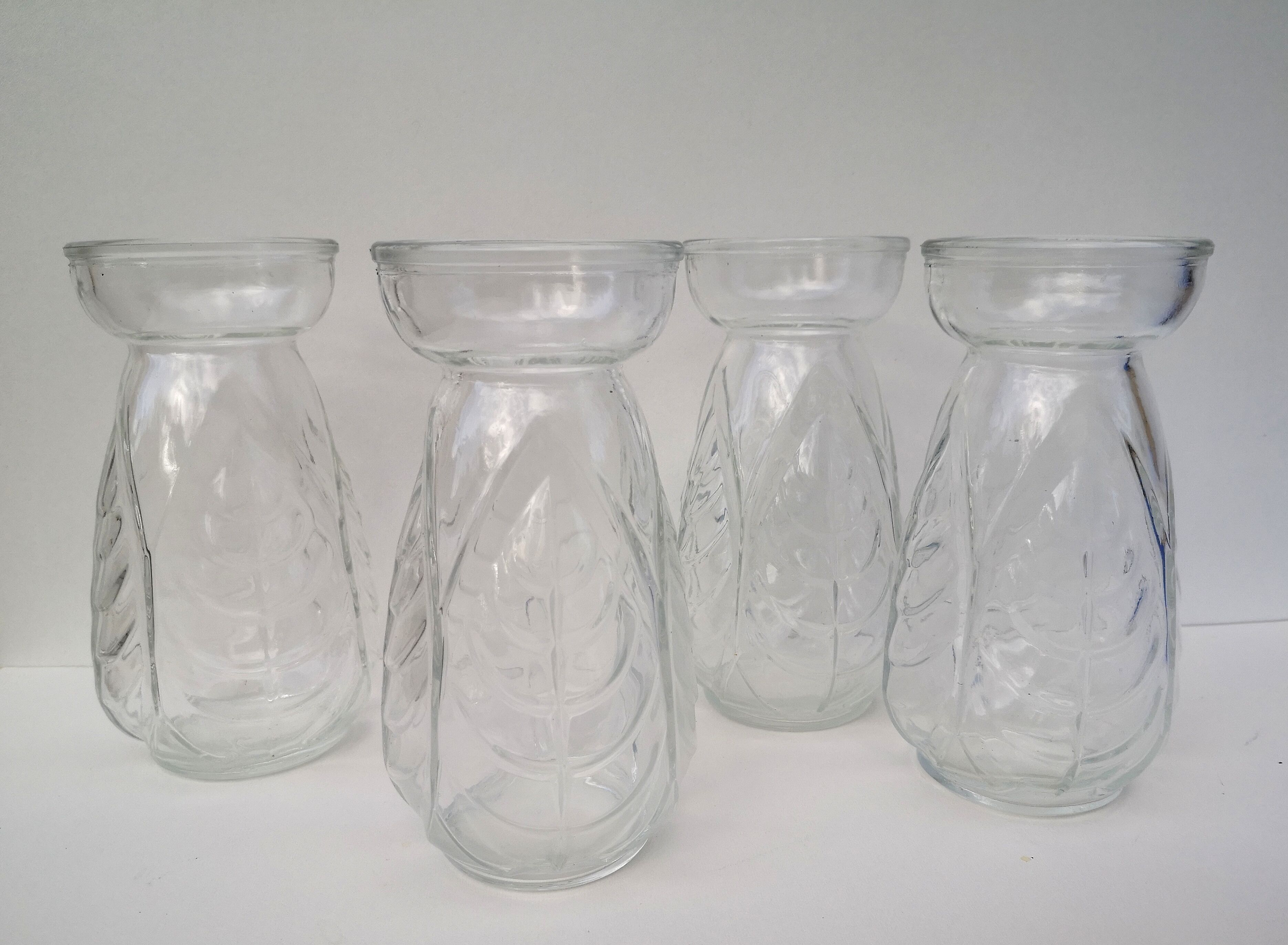 Bulb vase, hyacinth, pressed glass, molded