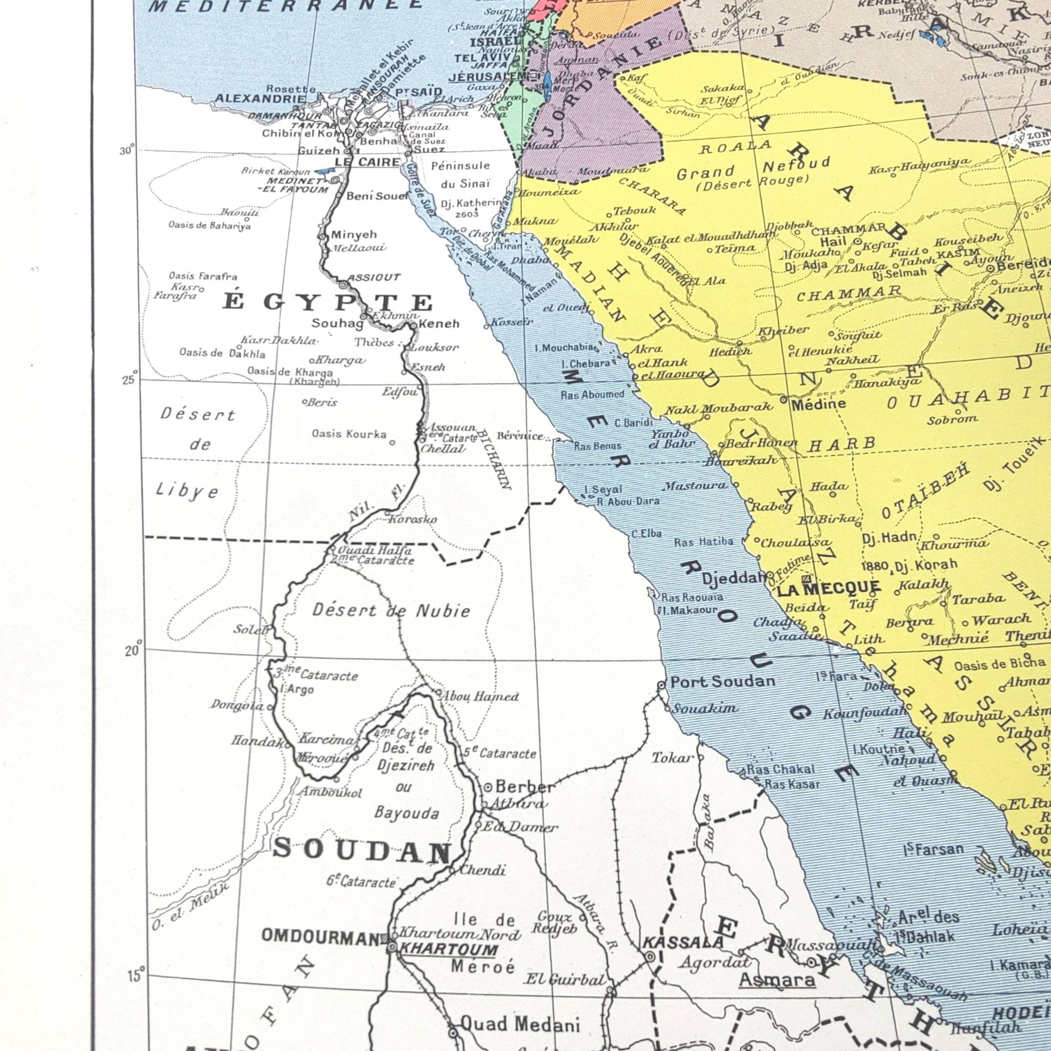 Vintage map of Western Asia 43x43cm from 1950