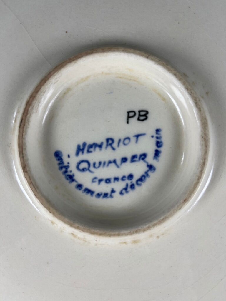 Cake dish Henriot Quimper Vintage breton 1950
