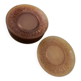 Douze assiettes ambrées tournesol Vereco