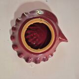vide poche cendrier coqillage rouge bordeaux vallauris année 60