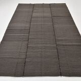 6x9 Pinstriped Black & Gray Turkish Area Rug, 183x269Cm